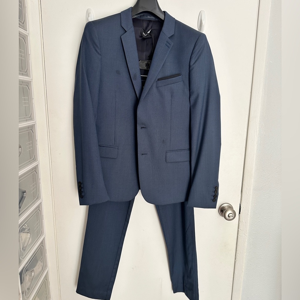 The Kooples Navy Blue Two-Piece Suit Blazer & Pants